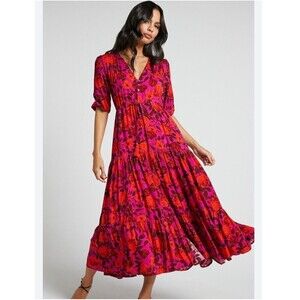 jiraye midi dress Jiraye Midi Dress - Flutter Sleeve Tuelle Plunge Dress in Lilac